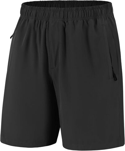 Men Running Athletic Shorts, Quick Dry 7 inch Inseam Gym Workout Men Shorts with Deep Pocket & Zipper in Saudi Arabia