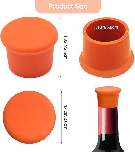 10 قطع من سدادات النبيذ السيليكون، فلين النبيذ السيليكون القابل لإعادة الاستخدام، غطاء زجاجة النبيذ للفلين للحفاظ على النبيذ طازجًا (10 قطع) in Kuwait
