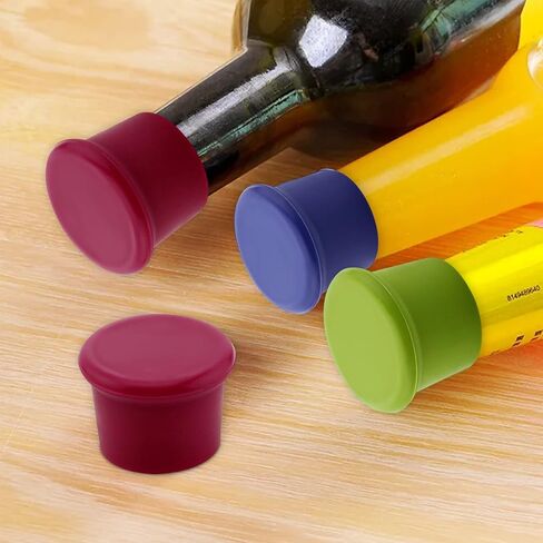 10 قطع من سدادات النبيذ السيليكون، فلين النبيذ السيليكون القابل لإعادة الاستخدام، غطاء زجاجة النبيذ للفلين للحفاظ على النبيذ طازجًا (10 قطع) in Kuwait