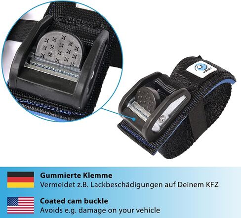 valonic ORCA - cam Straps Heavy Duty - 3500 lbs, Padded, cam Buckle, 20 ft x 1.3 in, 2 Pack - roof Straps for Kayak or Surfboard roof Rack - Black, with Protection pad in Saudi Arabia