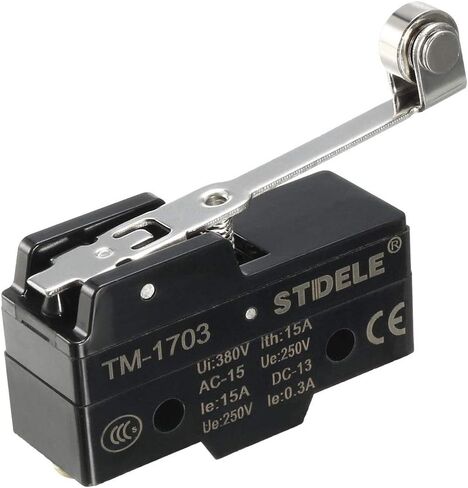 Uxcell TM-1703 SPDT 1NO + 1NC لوحة جبل طويل المفصلي الأسطوانة رافعة نوع مايكرو الحد التبديل محطات المسمار in Saudi Arabia