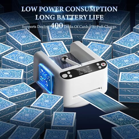 Automatic Card Dealer Machine 360° Rotating, 2 Decks Card Fast Accurate & Stable Smooth Dealing, Playing Card Table Accessories for Texas Holdem, Blackjack Card Games As Gifts in Saudi Arabia