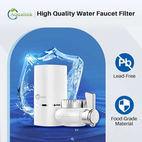 فلتر مياه الصنبور للحوض، نظام ترشيح مياه مثبت على الصنبور 320 جرام لمياه الصنبور، يقلل من الرصاص والكلور والطعم السيئ، يناسب الصنبور القياسي مع فلتر واحد in Kuwait