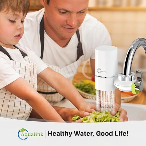 فلتر مياه الصنبور للحوض، نظام ترشيح مياه مثبت على الصنبور 320 جرام لمياه الصنبور، يقلل من الرصاص والكلور والطعم السيئ، يناسب الصنبور القياسي مع فلتر واحد in Kuwait