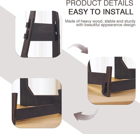 حوامل عرض الأطباق المكونة من 4 قطع من ZYNERY، حامل عرض خشبي مقاس 6 بوصات، حامل إطار الصورة، حامل لوحة زخرفية، حامل عرض الكتب، حامل اللوحة، حامل لوحة لعرض الصور، الحرف اليدوية، الديكور in Kuwait