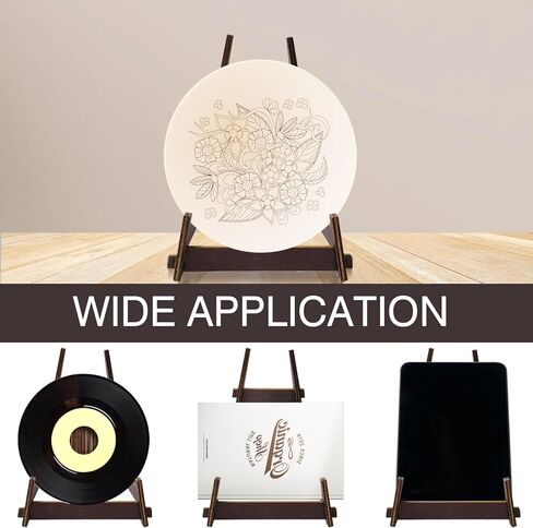 حوامل عرض الأطباق المكونة من 4 قطع من ZYNERY، حامل عرض خشبي مقاس 6 بوصات، حامل إطار الصورة، حامل لوحة زخرفية، حامل عرض الكتب، حامل اللوحة، حامل لوحة لعرض الصور، الحرف اليدوية، الديكور in Kuwait