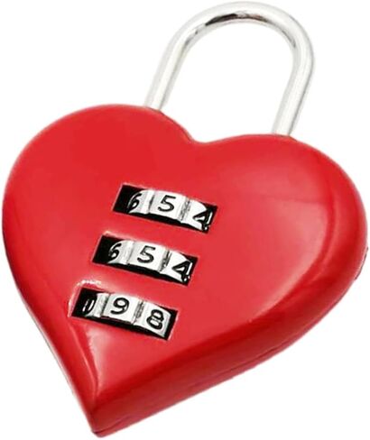 Red Mini Heart Password Lock, 3-Digit Combination Lock for Travel Bags, Suitcase, Lockers, Backpacks, Jewelry Boxes in Saudi Arabia
