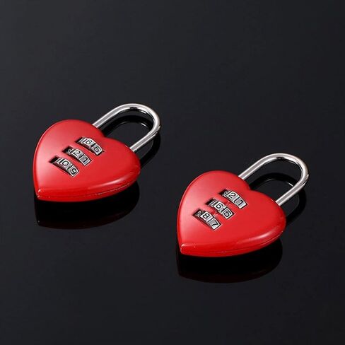 Red Mini Heart Password Lock, 3-Digit Combination Lock for Travel Bags, Suitcase, Lockers, Backpacks, Jewelry Boxes in Saudi Arabia