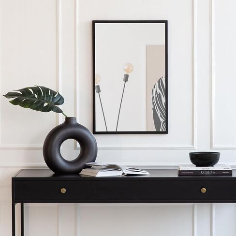 ديكور الموئل مرآة مستطيلة سوداء مقاس 60.96 سم × 40.64 سم من Evri in Kuwait