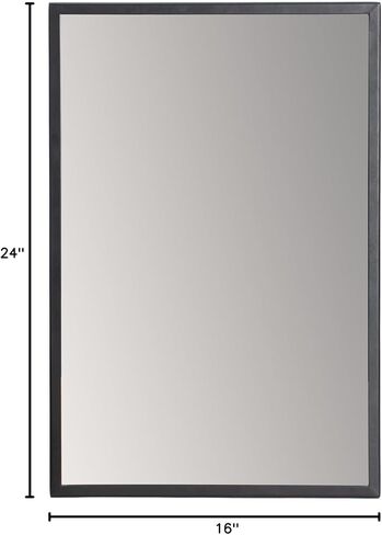 ديكور الموئل مرآة مستطيلة سوداء مقاس 60.96 سم × 40.64 سم من Evri in Kuwait