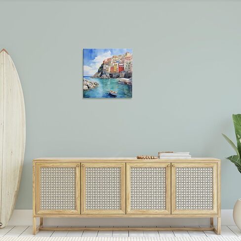 Stupell Industries Cinque Terre Port Canvas Wall Art by LSR Design Studio in Saudi Arabia