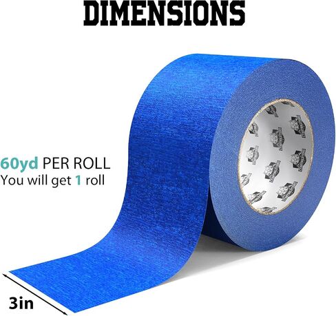 Blue Painters Tape 3 in Width and 60 yd Length, Super Sticky via No Residual or Remainings, Multi-Surface, Easy Removal, Masking Tape Painters' Choice, 1-Pack in Saudi Arabia