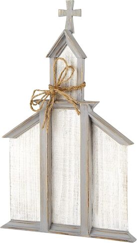 العلامات التجارية الإبداعية Faithworks-Rustic Style Wood Wall Art، 10 × 15 بوصة، الكنيسة in Kuwait