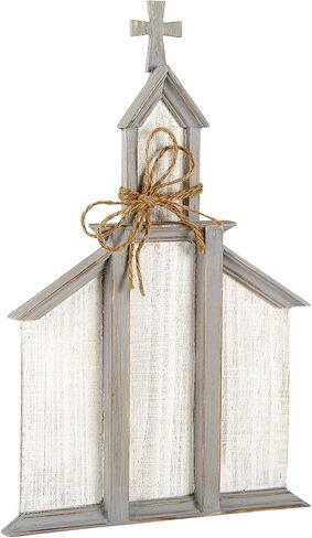 العلامات التجارية الإبداعية Faithworks-Rustic Style Wood Wall Art، 10 × 15 بوصة، الكنيسة in Kuwait