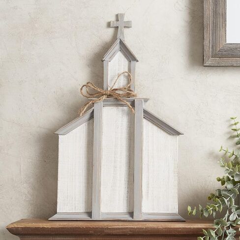 العلامات التجارية الإبداعية Faithworks-Rustic Style Wood Wall Art، 10 × 15 بوصة، الكنيسة in Kuwait