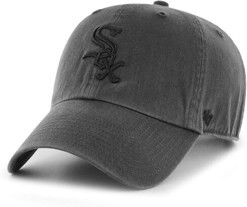 '47 Chicago White Sox Clean Up Adjustable Hat - Charcoal/Black, Unisex, Adult - MLB Baseball Cap in Saudi Arabia