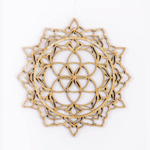 Mandala Wood Wall Art, Home Decor, Morrocan Indian Art, Bohemian Ethnic Wall Hanging, Sacred Geometry Ornament, Handmade Housewarming Geometric Spiritual Gift in Saudi Arabia