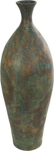 Deco 79 Ceramic Decorative Vase Tall Distressed Antique Style Centerpiece Vase, Flower Vase for Home Decoration 13" x 13" x 37", Green in Saudi Arabia