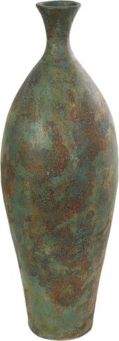 Deco 79 Ceramic Decorative Vase Tall Distressed Antique Style Centerpiece Vase, Flower Vase for Home Decoration 13" x 13" x 37", Green in Saudi Arabia