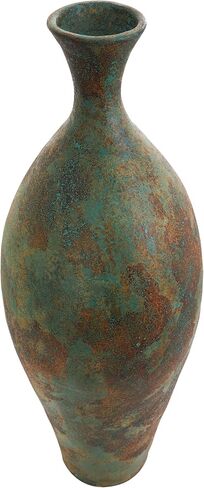 Deco 79 Ceramic Decorative Vase Tall Distressed Antique Style Centerpiece Vase, Flower Vase for Home Decoration 13" x 13" x 37", Green in Saudi Arabia