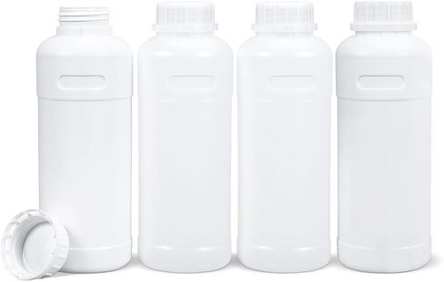 PE Plastic Food Grade Bottles, Wide Mouth Lab Reagent Bottle, Liquid/Solid Sample Seal Sample Storage Container Chemical Bottle (Translucent + White, 20oz) in Saudi Arabia