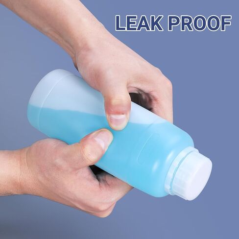 PE Plastic Food Grade Bottles, Wide Mouth Lab Reagent Bottle, Liquid/Solid Sample Seal Sample Storage Container Chemical Bottle (Translucent + White, 20oz) in Saudi Arabia