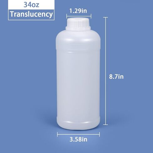 PE Plastic Food Grade Bottles, Wide Mouth Lab Reagent Bottle, Liquid/Solid Sample Seal Sample Storage Container Chemical Bottle (Translucent + White, 20oz) in Saudi Arabia