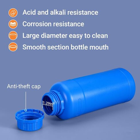 PE Plastic Food Grade Bottles, Wide Mouth Lab Reagent Bottle, Liquid/Solid Sample Seal Sample Storage Container Chemical Bottle (Translucent + White, 20oz) in Saudi Arabia