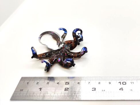 Octopus Tiny Miniature Hand Blown Glass Art Figurines Sea Animals Collectible Gift Decorate (Marble Black Purple) in Saudi Arabia