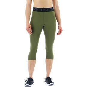 TYR Women's Mid-Rise Cropped Athletic Performance Workout Leggings