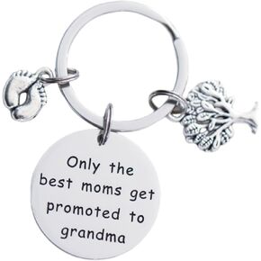 سلسلة مفاتيح بعبارة «Grandma to be Gift» من الستانلس ستيل، سلسلة مفاتيح «Only The Best Moms Get Promoted to Grandma», ستانلس ستيل, knewgrandmar3onlythebest1 in Saudi Arabia