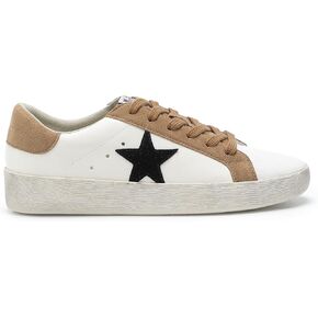 Brady Rubber Sole Lace-up Rhinestone Glitter Leather Suede Star Sneakers