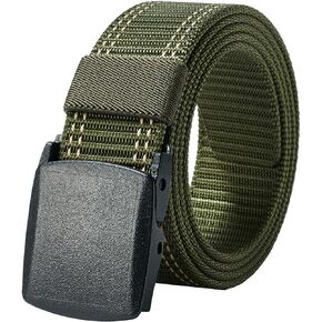 LionVII Mens Belts Web, Work Belt for Men with Plastic Buckle Durable Breathable Belts for Sport Trim to Fit 27-46" Waist
