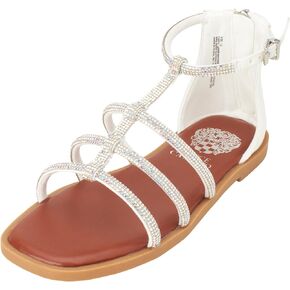 Vince Camuto Girls' Sandals - Strappy Glitter Slides Gladiator Sandals - Cute Open Toe Summer Dress Shoes for Girls (11-4)