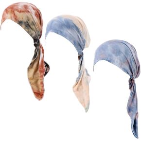 3Pack Women's Chemo Headscarf Soft Pre-Tied Cancer Headwear Scarves Caps Turban