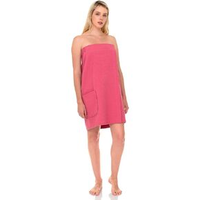 TowelSelections Womens Shower Wrap Adjustable Waffle Bath Wrap Spa Cover-up