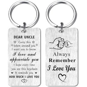 Uncle Keychain Gifts, I Love You Uncle Gifts, Appreciate Uncle Birthday Christmas Gifts Fathers Day Key Chain, Uncle Xmas Present