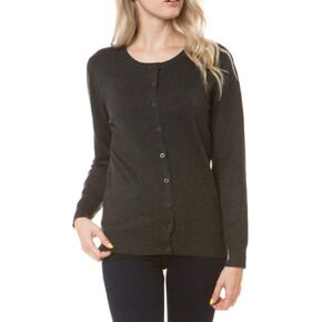 Women's Solid Basic Stretch Button Down Knit Sweater Cardigan