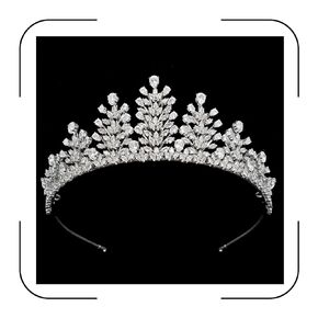 Silver Wedding Tiaras for Bride 5A Cubic Zirconia Leaf Crowns for Women Pageant Prom Headpiece Sweet 16 Quinceanera Hair Accessories