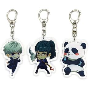 EBTY DREAMS Inc. - Set of 3 Jujutsu Kaisen Acrylic Keychain Toge Inumaki, Maki Zenin, Panda v4