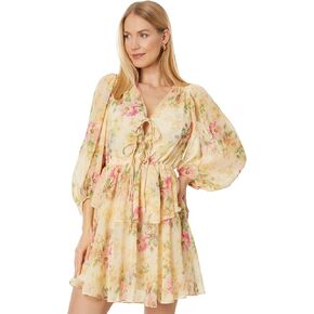 Ted Baker Tamziiy V-Neck GGT Printed Tie Front Mini Dress