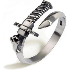 Men's Vintage Sword 925 Sterling Silver Adjustable Ring