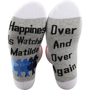 PXTIDY Matilda Musical Socks Broadway Musical Gifts Happiness Is Watching Matilda Theatre Novelty Socks Theater Gifts