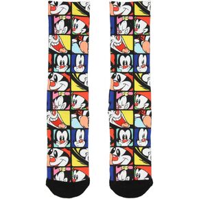 Warner Brothers Animaniacs Yakko Wakko Dot Character Sublimated Crew Socks
