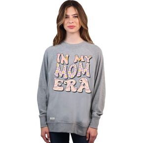 Simply Southern | Caffeinated | Preppy and Stylish Women’s Long Sleeve Heather Gray Ribbed Crewneck Sweater