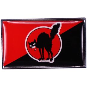 Anarcho-Syndicalism Black Cat Symbol Anarchist Union Socialist 1.25" Enamel Pin