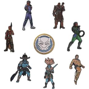 Black Panther Wakanda Forever 8 PIN Set - The Officially Licensed Black Panther Wakanda Forever Movie Premiere Disney Enamel Lapel Pin Set