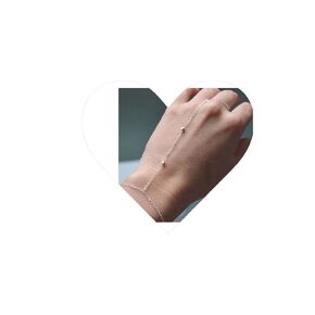 Boho Bead Finger Ring Bracelet Silver Slave Bracelet Minimalist Hand Chain Bracelet Satellite Ring Wrist Bracelet Everyday Hand Chain Jewelry for Women and Girls