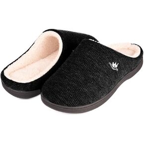 EuropeanSoftest Men's Classic 80-D Memory Foam French Terry Lining Slippers Plush Lining Autumn Breathable Washable Indoor/Outdoor House Shoe w/Anti Slip Sole