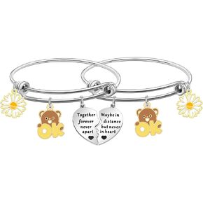 2 PCS Matching Bracelets for Best Friends Best Sister Gifts for Women Friendship Gifts Bracelets Jewelry for Birthday Christmas Wedding Bridal Shower Gifts
